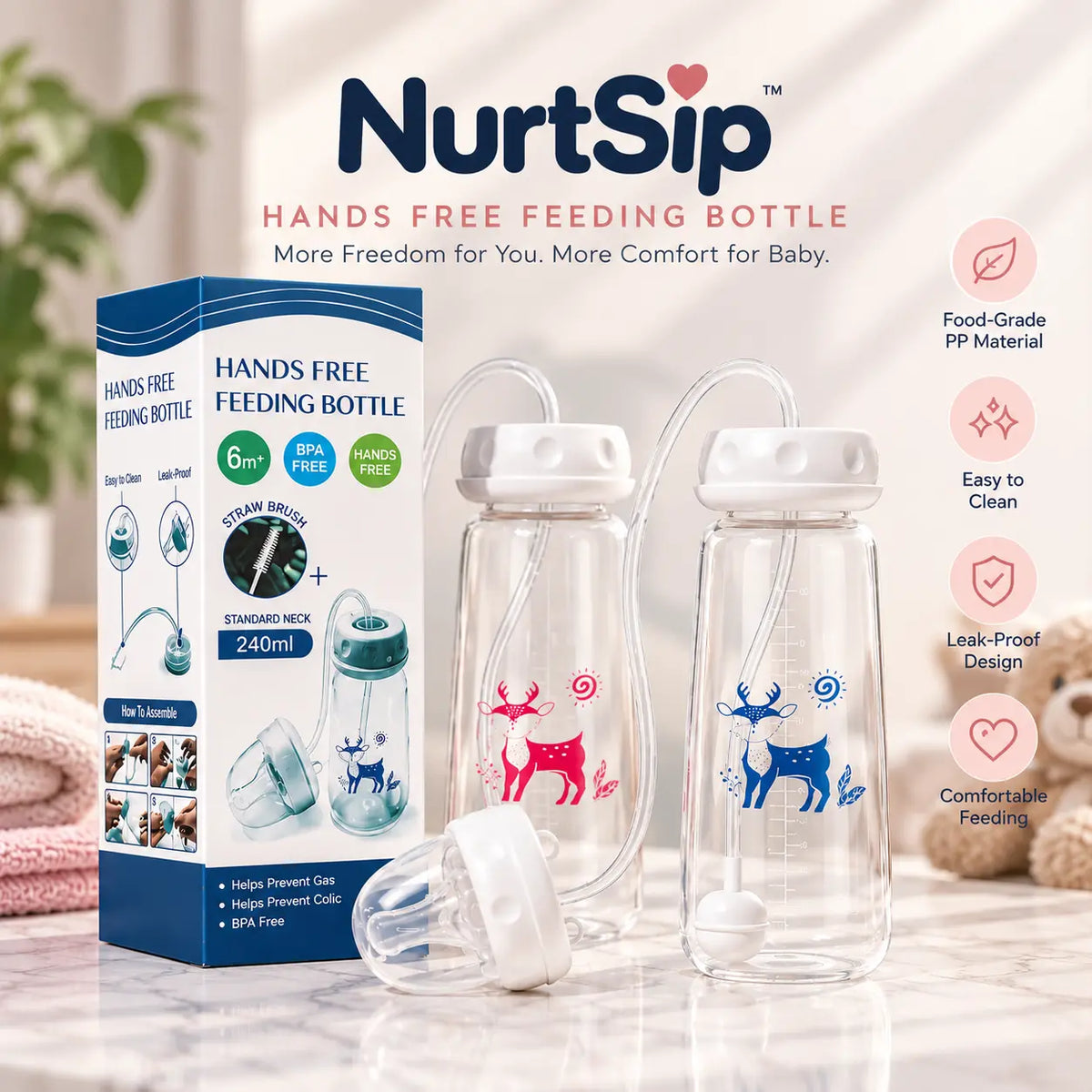 NurtSip™ FreeFlow Baby Bottle